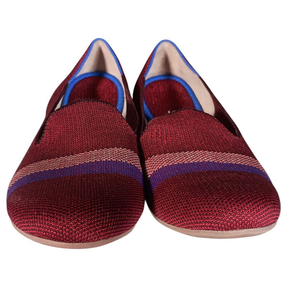 Rothy’s Garnet Reflective Stripe Loafer Limited Edition Womens 9 Burgundy Flats - Picture 4 of 11